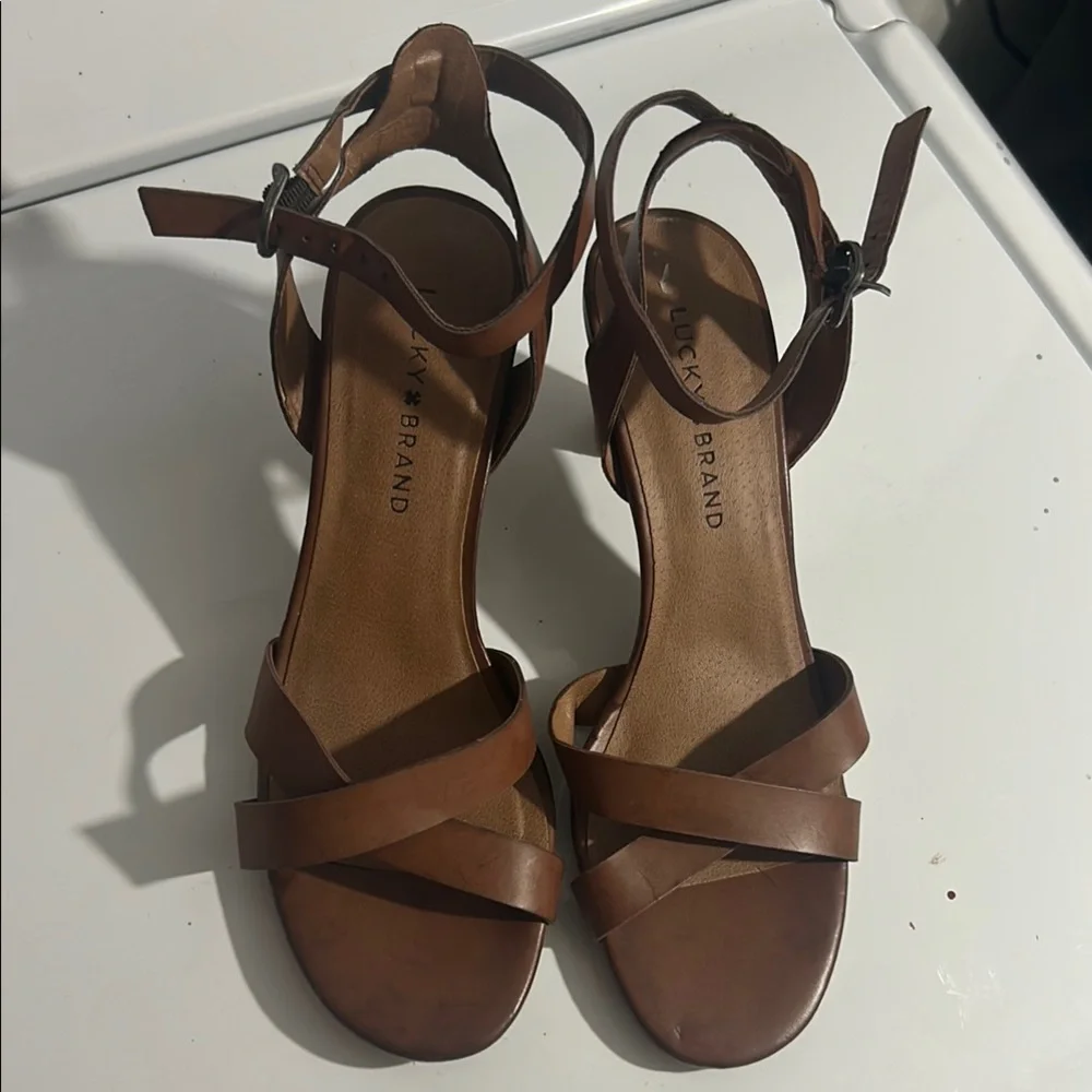 Lucky Brand Brown Sandals with Ankle Strap
